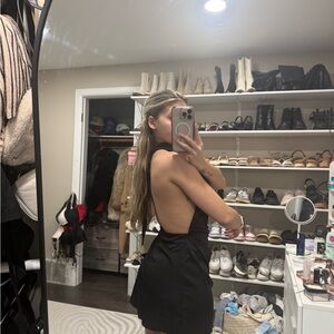 Black backless mini Dress